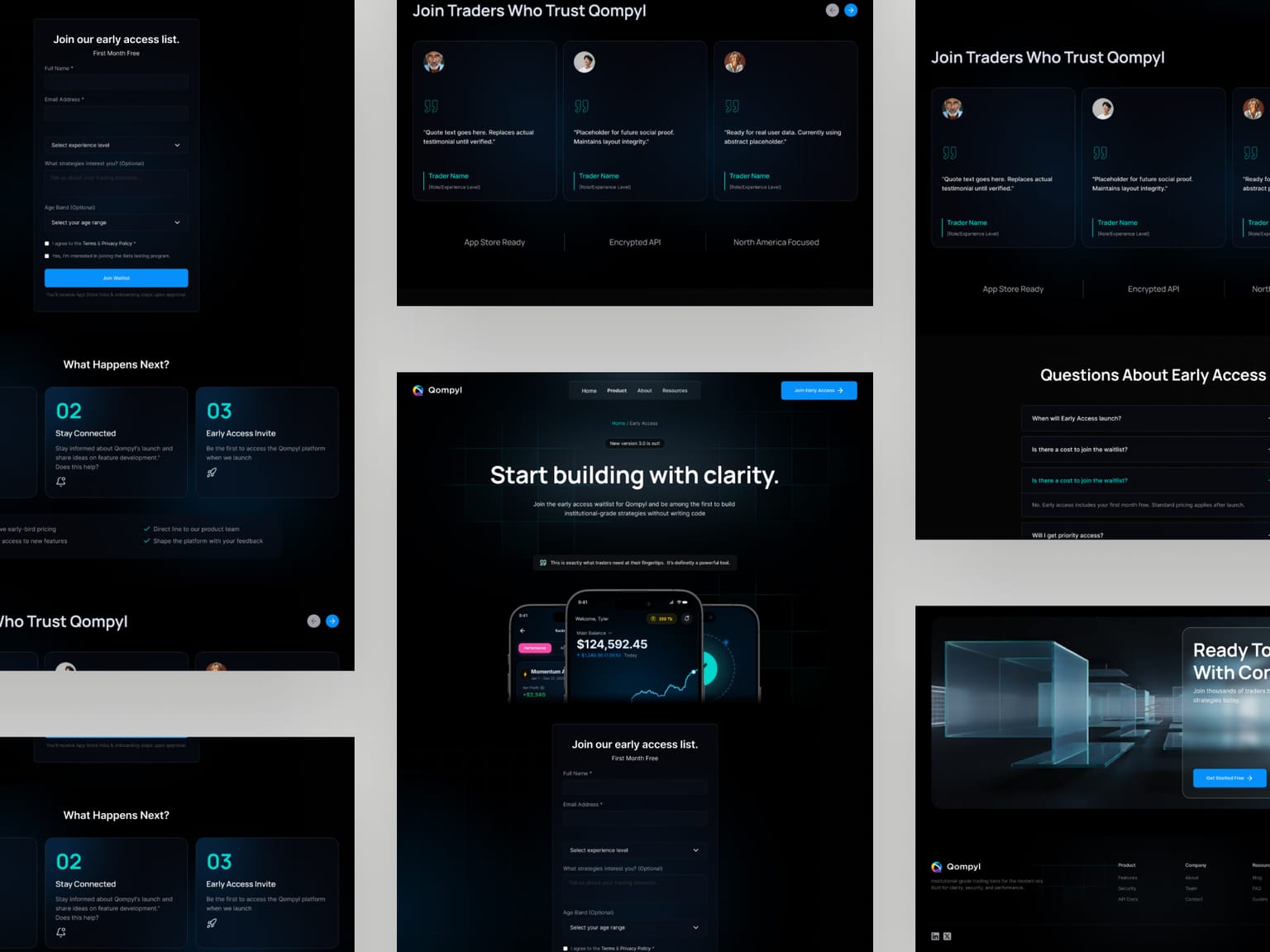 Qompyl early access — high-fidelity UI
