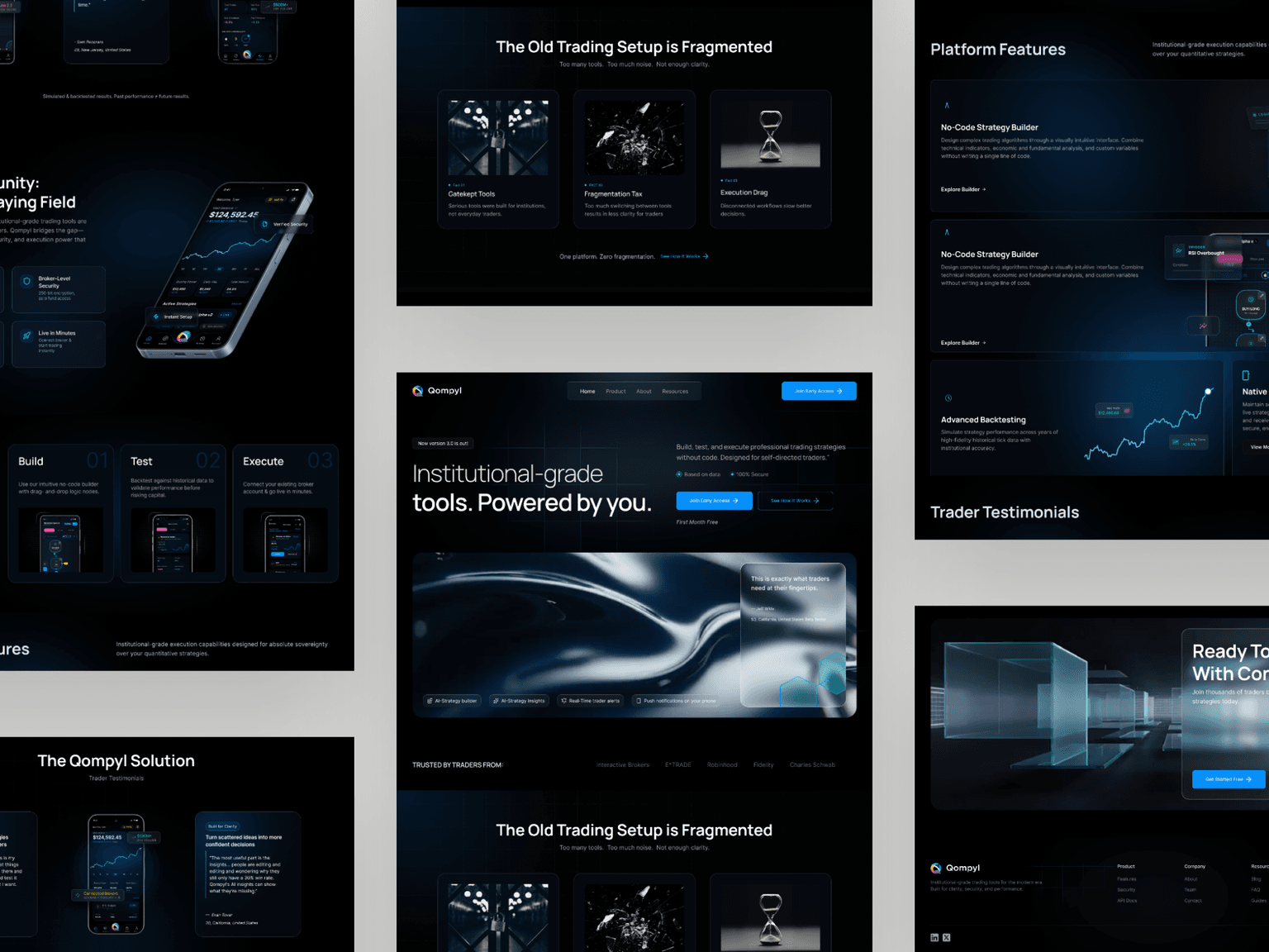 Qompyl homepage — high-fidelity UI