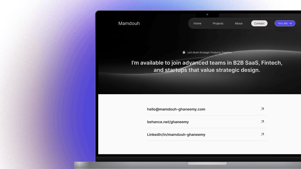 Visual concept of a portfolio as a strategic hiring tool for product designers